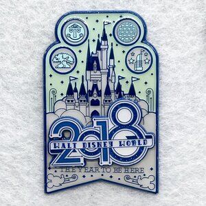 🔮 5/$25 Disney World 2018 The Year To Be Here Cinderella Castle Pin